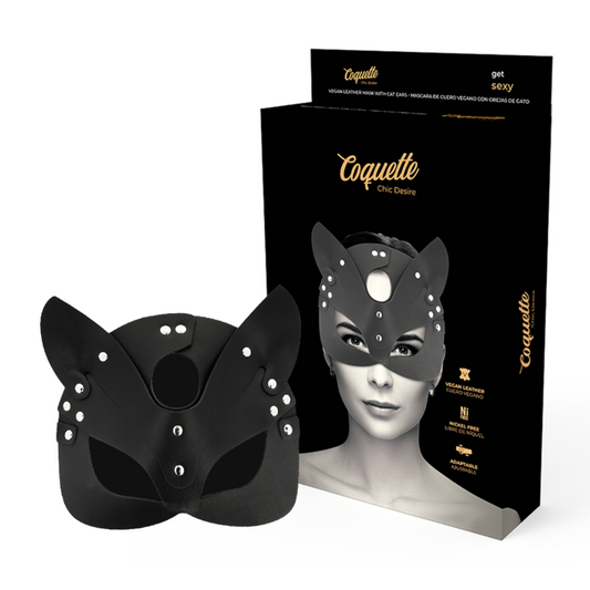 COQUETTE CHIC DESIRE - VEGAN LEATHER MASK WITH BUNNY EARS