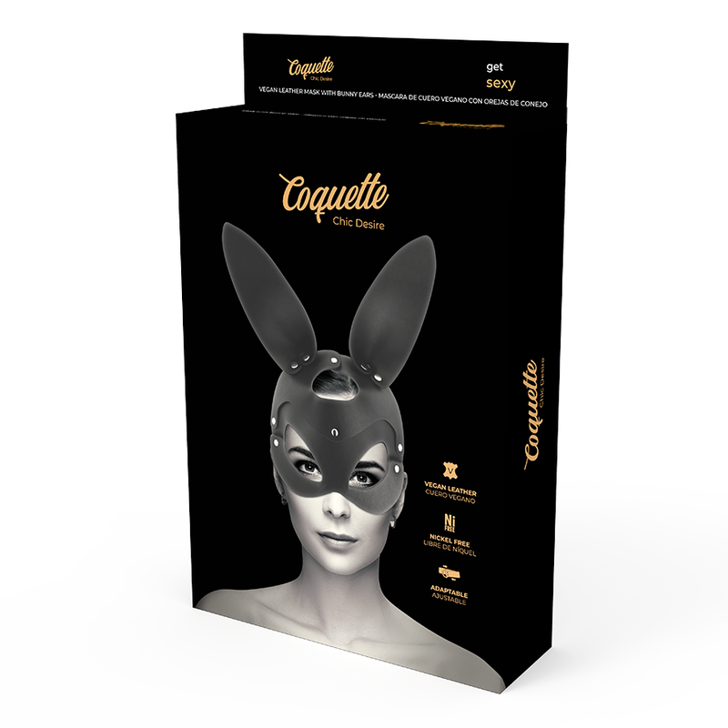 COQUETTE CHIC DESIRE - VEGAN LEATHER MASK WITH BUNNY EARS